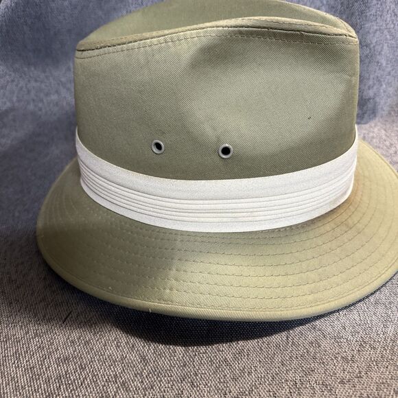 Mens Large Dorfman Pacific Hat, Cap, Headwear Fedora Size 7 1/4-3/8 green White - Picture 4 of 13